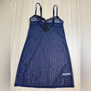 La Perla STUDIO - Sheer Navy Mesh Chemise- Size 1 (S)